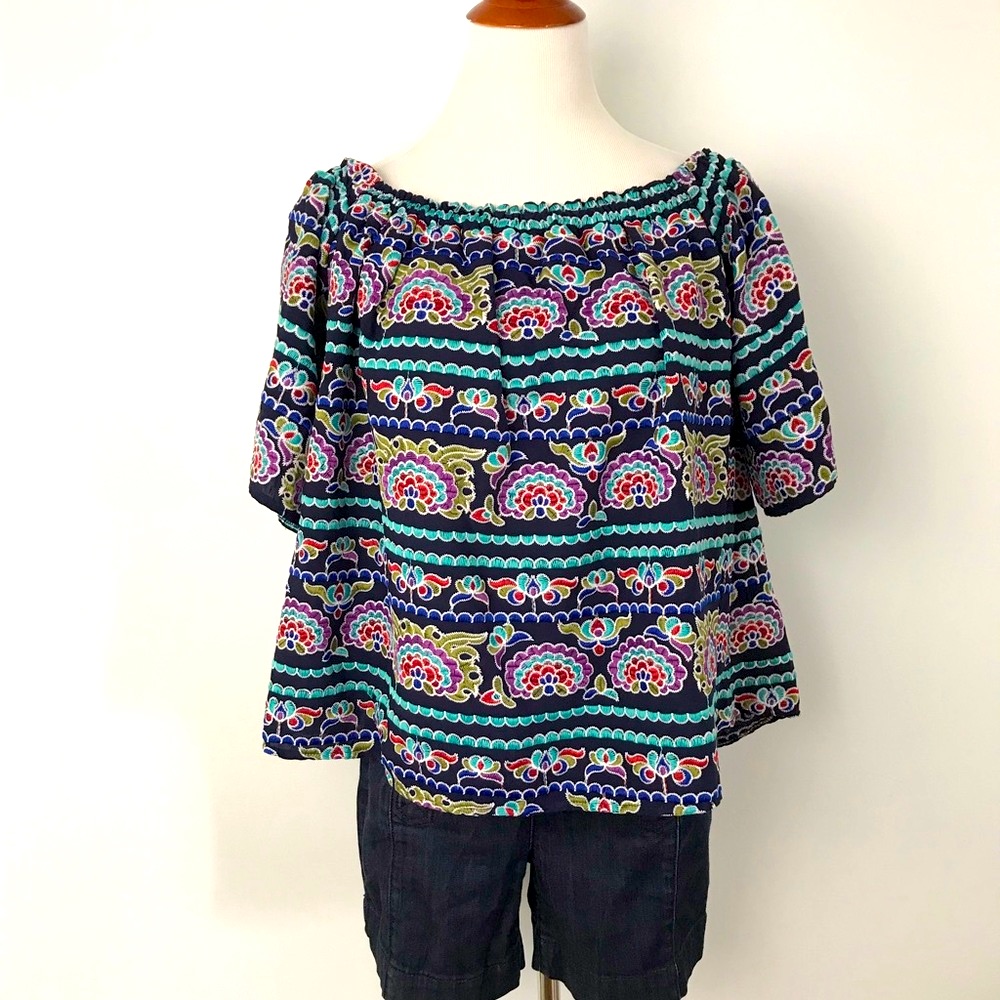 Romeo And Juliette Cold Shoulder Blue Crop Top